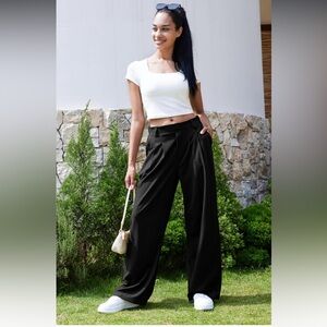 Women's Black Wide-Leg Pants